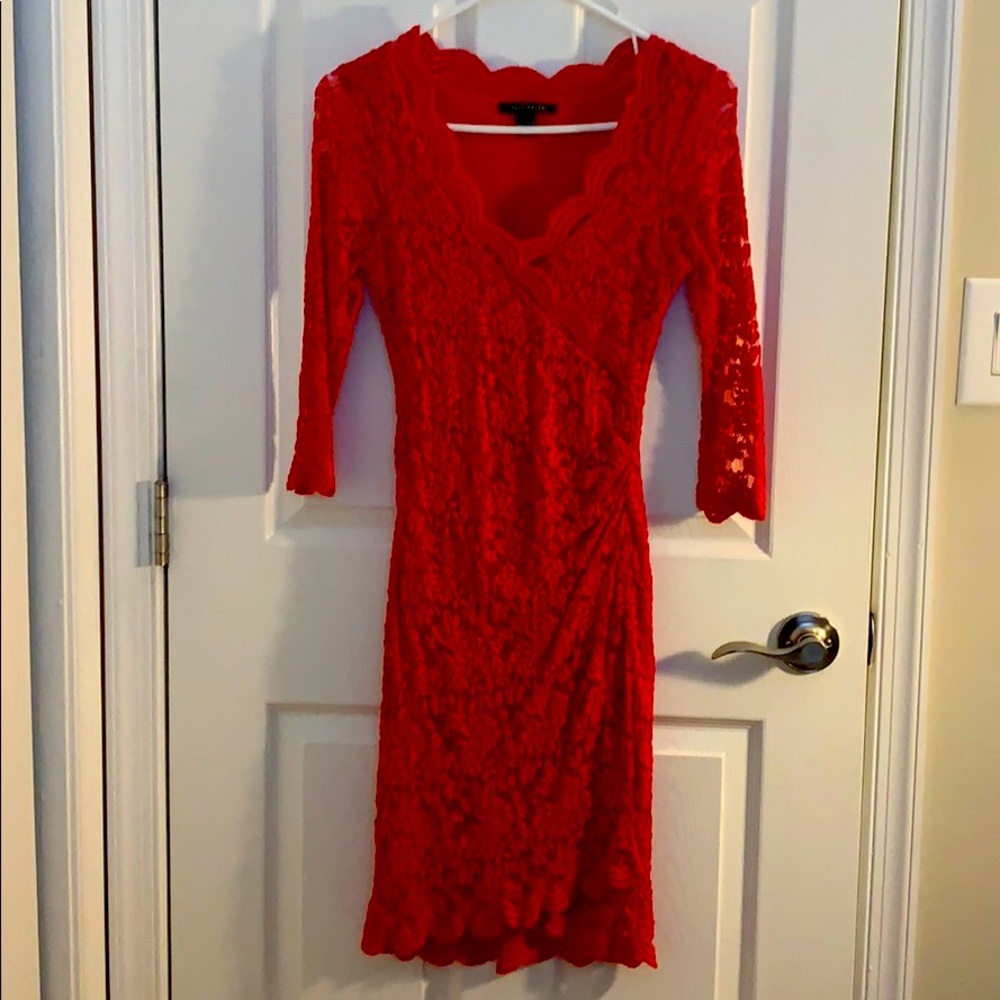 Red lace cocktail dress size small